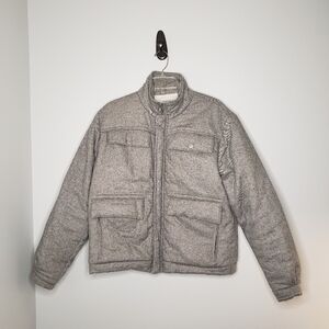 Utility Barn Chore Jacket Alexandria L.A. Gray Wool Blend Zip Unisex Sz S